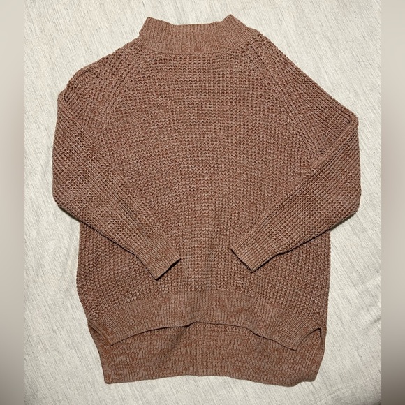 BDG Blush Pink Knit High Low Mock Neck Sweater - Picture 1 of 4